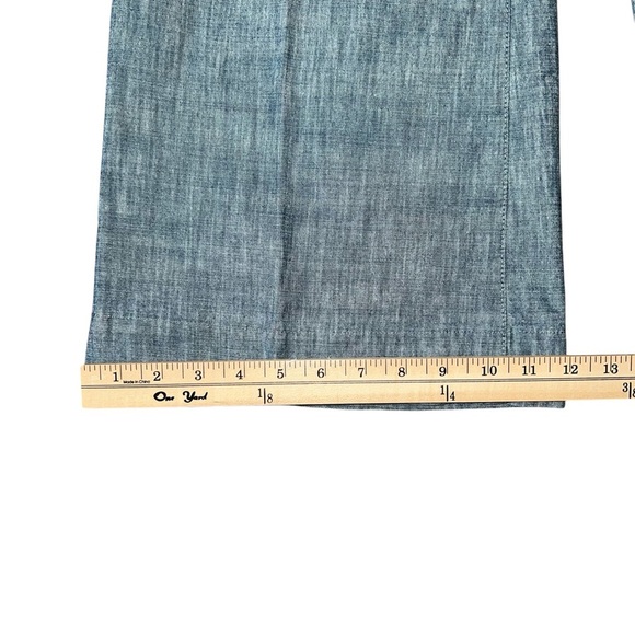 Low Waisted Wide Leg Chambray Pants - Picture 8 of 9